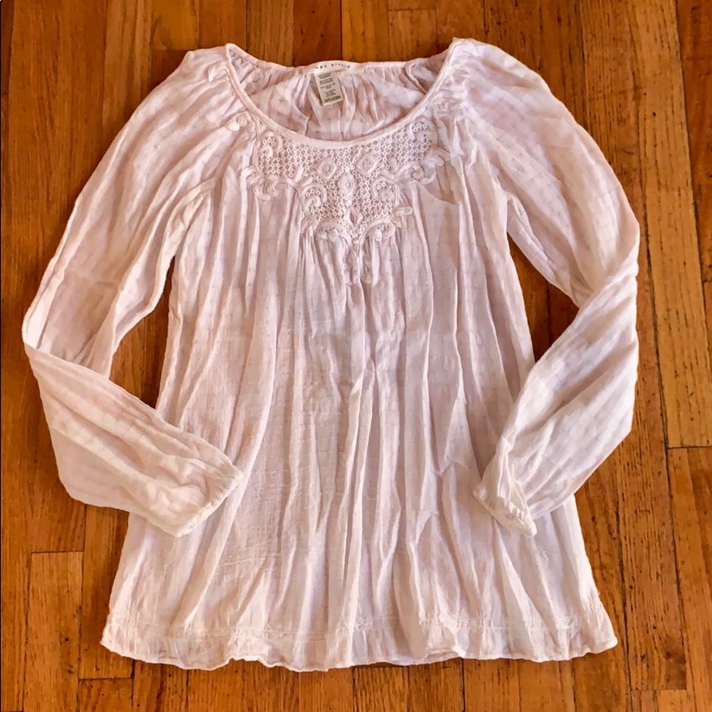 Max Studio white babydoll shirt 🖤